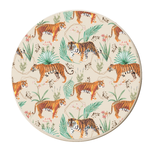 Tropical and Tigers - personalised beer coaster by Uma Prabhakar Gokhale