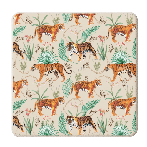 Tropical and Tigers - personalised beer coaster by Uma Prabhakar Gokhale