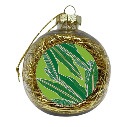 Tropical Banana Leaf Print - xmas bauble by Mols & Mae