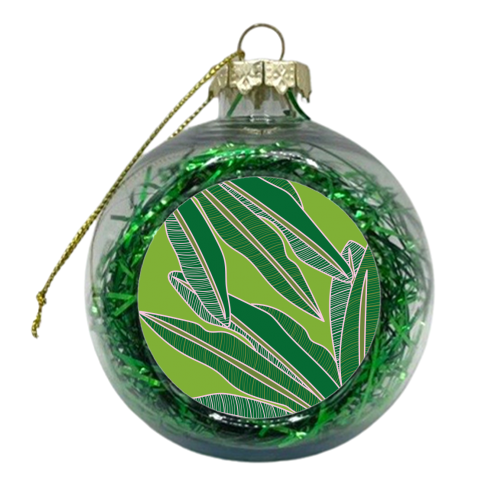 Tropical Banana Leaf Print - xmas bauble by Mols & Mae