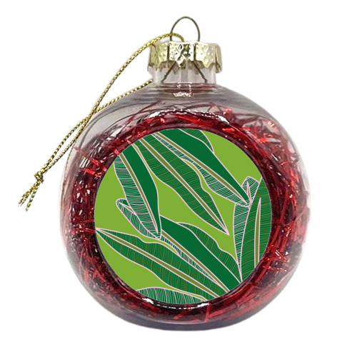 Tropical Banana Leaf Print - xmas bauble by Mols & Mae