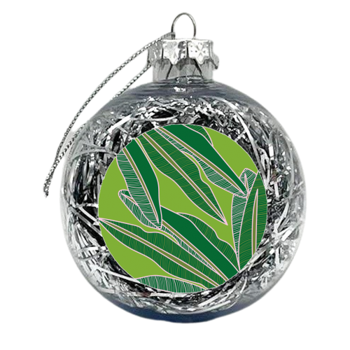 Tropical Banana Leaf Print - xmas bauble by Mols & Mae