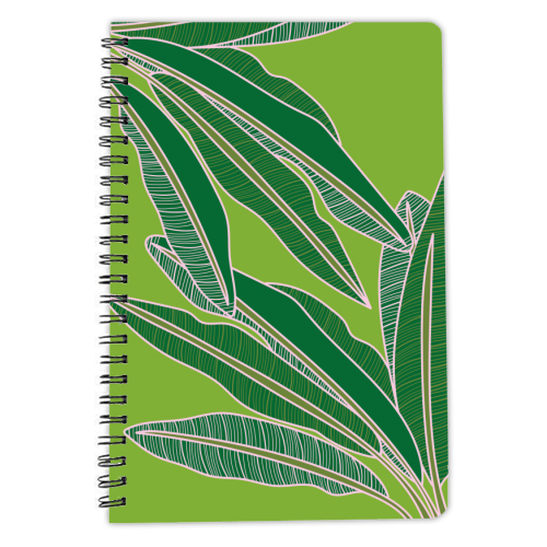 Tropical Banana Leaf Print - personalised A4, A5, A6 notebook by Mols & Mae