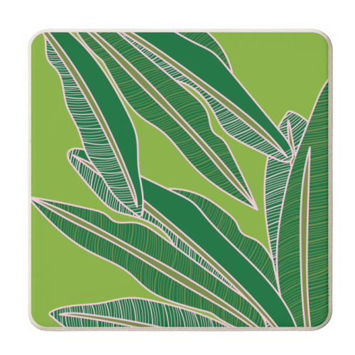 Tropical Banana Leaf Print - personalised beer coaster by Mols & Mae