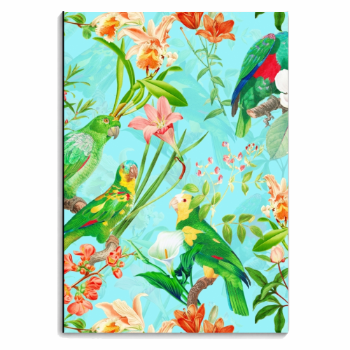 Tropical Bird and Flower Jungle - personalised A4, A5, A6 notebook by Uta Naumann