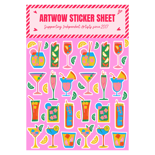 Tropical Cocktails - Sticker Sheet by Lilly Rose