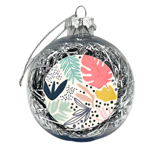 Tropical Collage Pattern - xmas bauble by Dizzywonders