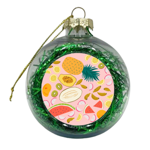 Tropical fruit salad - xmas bauble by Michelle Walker