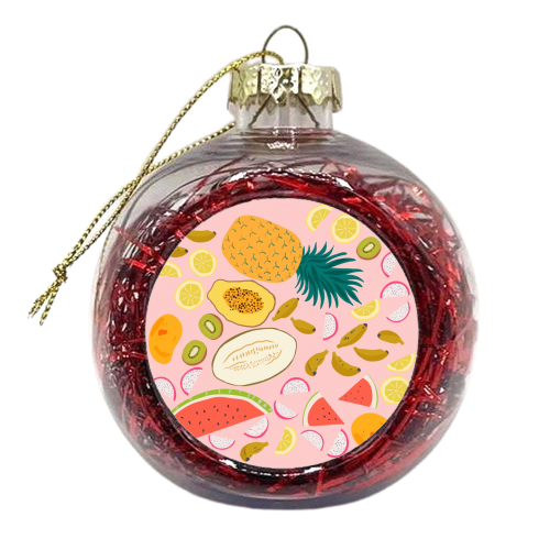 Tropical fruit salad - xmas bauble by Michelle Walker
