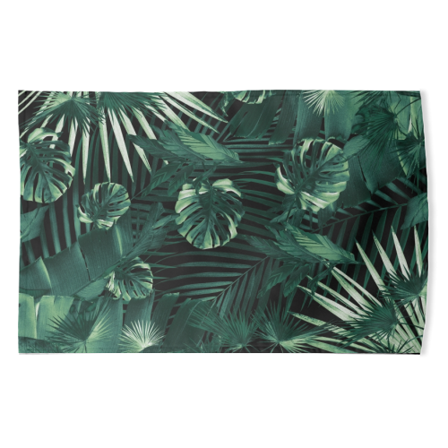 Tropical Jungle Leaves Night Siesta #1 #tropical #decor #art - funny tea towel by Anita Bella Jantz