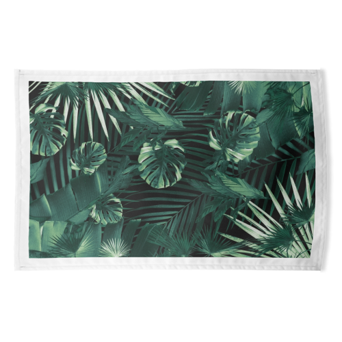 Tropical Jungle Leaves Night Siesta #1 #tropical #decor #art - funny tea towel by Anita Bella Jantz