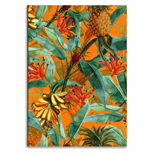 Tropical Jungle with Pineaplles and Bananas - personalised A4, A5, A6 notebook by Uta Naumann
