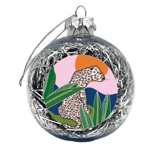 Tropical Leopard Illustration - xmas bauble by Mols & Mae