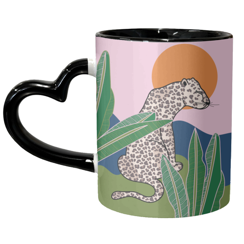 Tropical Leopard Illustration - unique mug by Mols & Mae
