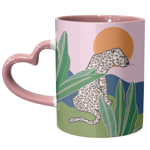Tropical Leopard Illustration - unique mug by Mols & Mae
