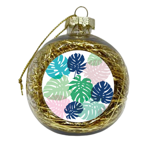 Tropical Monstera - xmas bauble by Michelle Walker