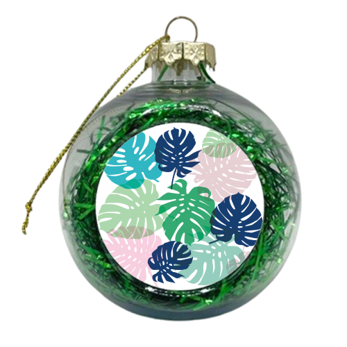 Tropical Monstera - xmas bauble by Michelle Walker