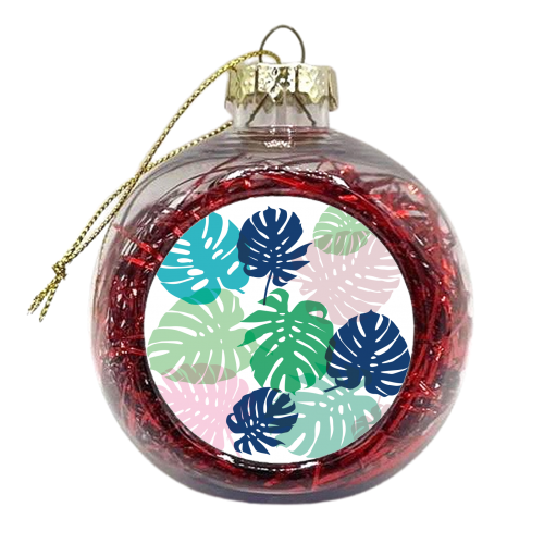 Tropical Monstera - xmas bauble by Michelle Walker