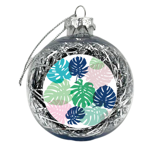 Tropical Monstera - xmas bauble by Michelle Walker