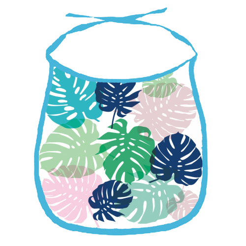 Tropical Monstera - funny baby bib by Michelle Walker
