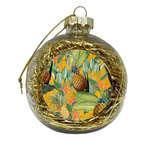 Tropical Pineapple Dance - xmas bauble by Uta Naumann