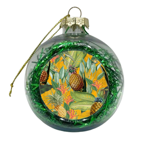 Tropical Pineapple Dance - xmas bauble by Uta Naumann