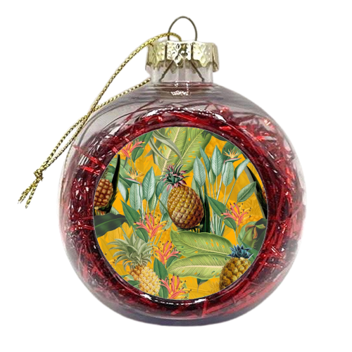 Tropical Pineapple Dance - xmas bauble by Uta Naumann