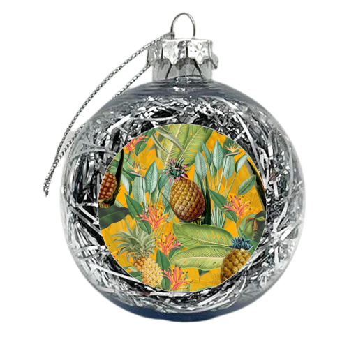 Tropical Pineapple Dance - xmas bauble by Uta Naumann