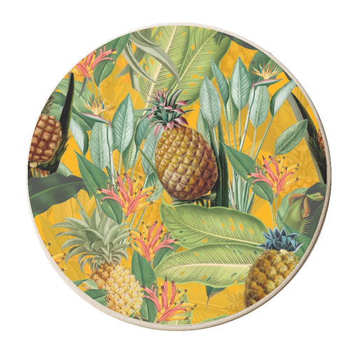 Tropical Pineapple Dance - personalised beer coaster by Uta Naumann