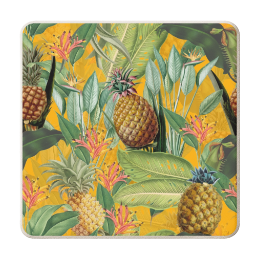 Tropical Pineapple Dance - personalised beer coaster by Uta Naumann