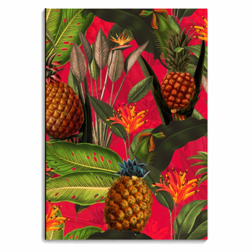 Tropical Pineapple Jungle Pink - personalised A4, A5, A6 notebook by Uta Naumann