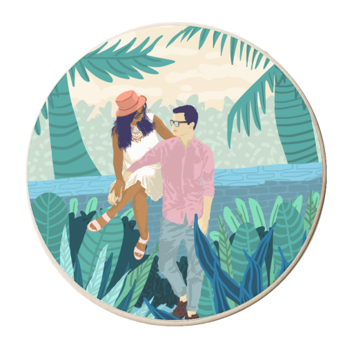 Tropical Romance - personalised beer coaster by Uma Prabhakar Gokhale