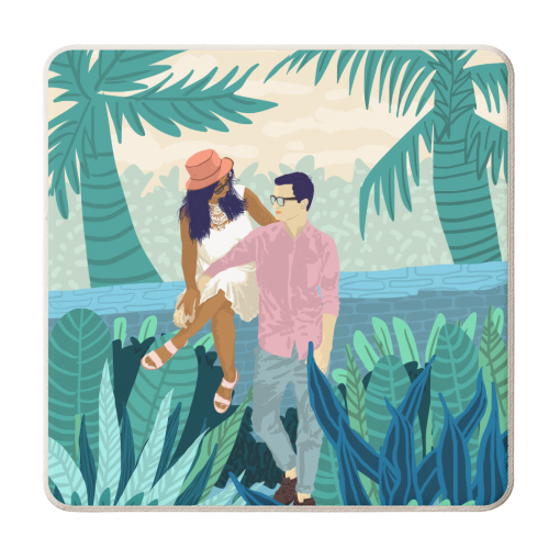 Tropical Romance - personalised beer coaster by Uma Prabhakar Gokhale