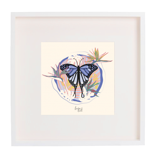 Tropicana Butterfly - framed poster print by Louise Bell
