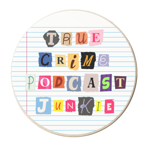 True Crime Podcast Junkie - personalised beer coaster by Lilly Rose