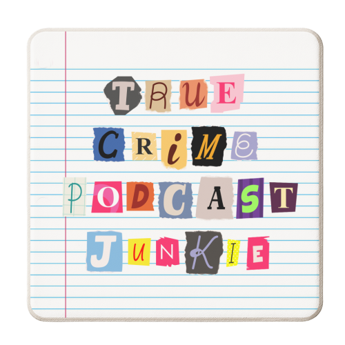 True Crime Podcast Junkie - personalised beer coaster by Lilly Rose