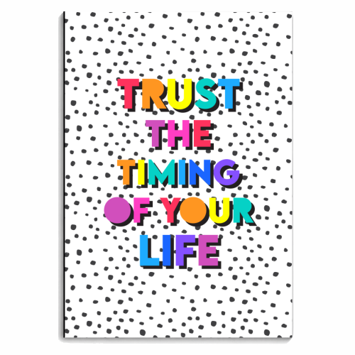 Trust the timing of your life - personalised A4, A5, A6 notebook by Colour Pop Prints