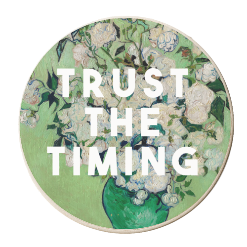 Trust The Timing - personalised beer coaster by The 13 Prints