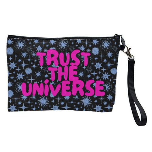Trust the Universe (Pink & Blue) - pretty makeup bag by Nida Designs