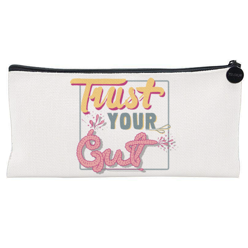 Trust Your Gut - flat pencil case by Emma Russell
