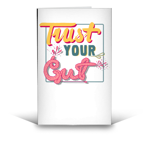 Trust Your Gut - funny greeting card by Emma Russell