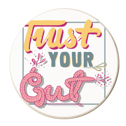 Trust Your Gut - personalised beer coaster by Emma Russell