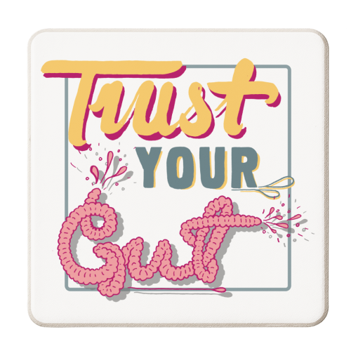 Trust Your Gut - personalised beer coaster by Emma Russell