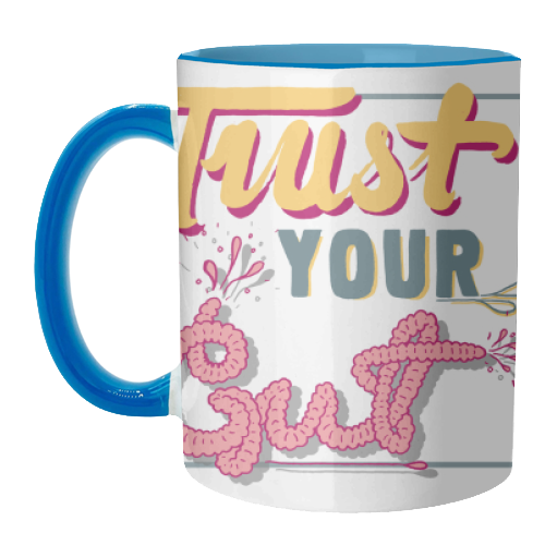Trust Your Gut - unique mug by Emma Russell