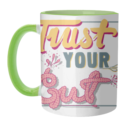 Trust Your Gut - unique mug by Emma Russell