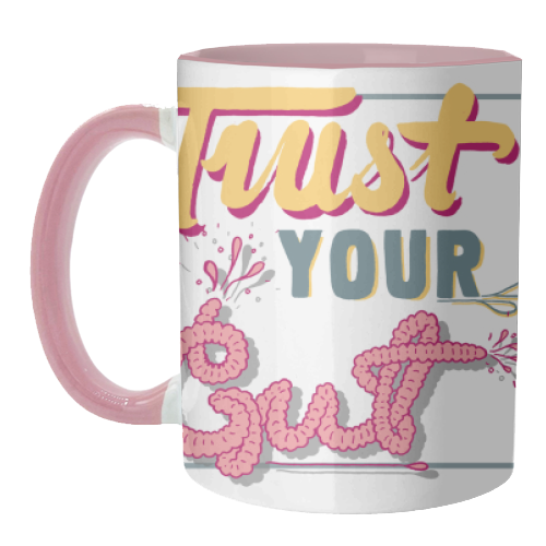 Trust Your Gut - unique mug by Emma Russell