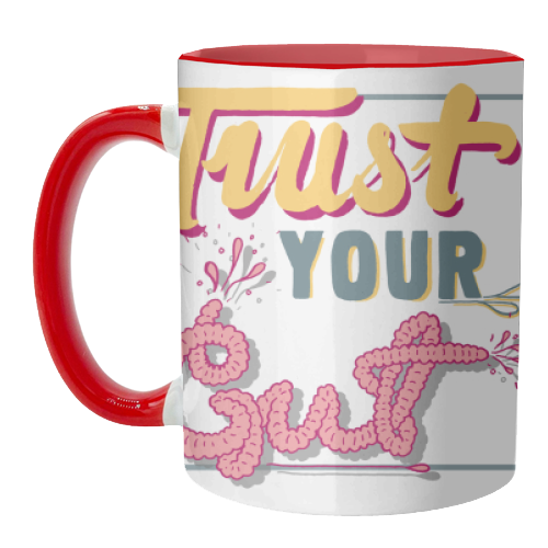 Trust Your Gut - unique mug by Emma Russell