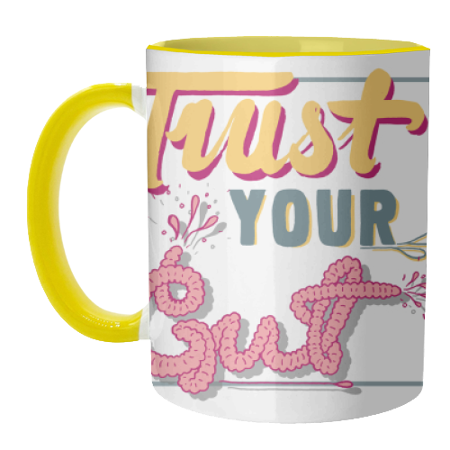 Trust Your Gut - unique mug by Emma Russell