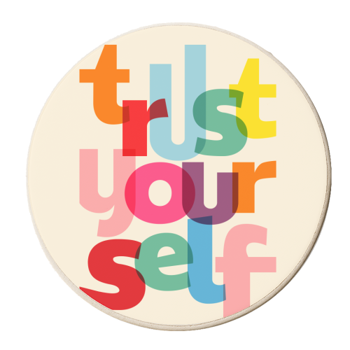 trust yourself - personalised beer coaster by Ania Wieclaw