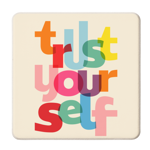 trust yourself - personalised beer coaster by Ania Wieclaw